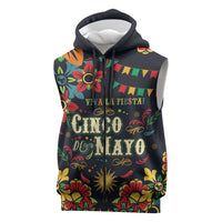 Personalized Cinco de Mayo Sleeveless Zip Hoodie Vibrant Flowers