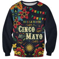 Personalized Cinco de Mayo Sweatshirt Vibrant Flowers