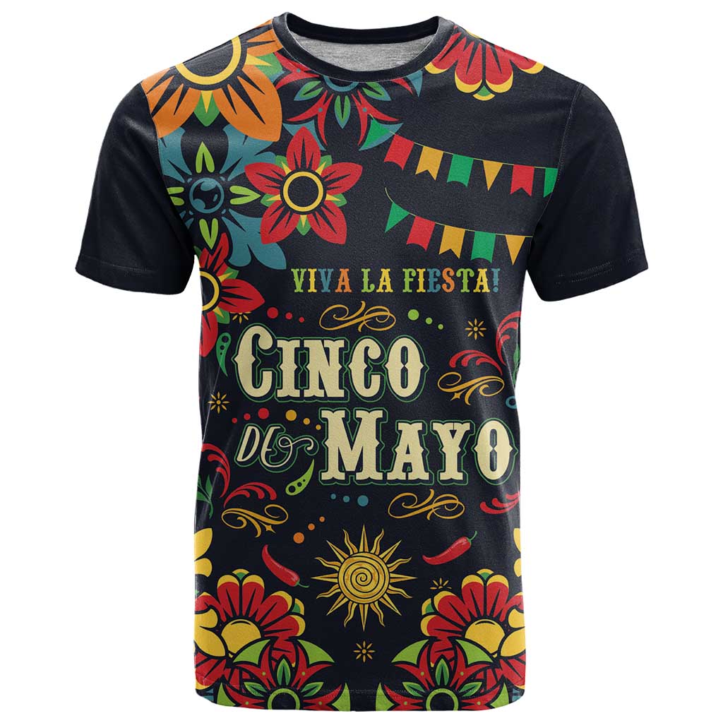 Personalized Cinco de Mayo T Shirt Vibrant Flowers