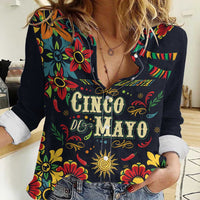 Personalized Cinco de Mayo Women Casual Shirt Vibrant Flowers