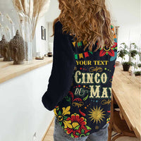 Personalized Cinco de Mayo Women Casual Shirt Vibrant Flowers