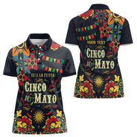 Personalized Cinco de Mayo Women Polo Shirt Vibrant Flowers