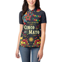 Personalized Cinco de Mayo Women Polo Shirt Vibrant Flowers