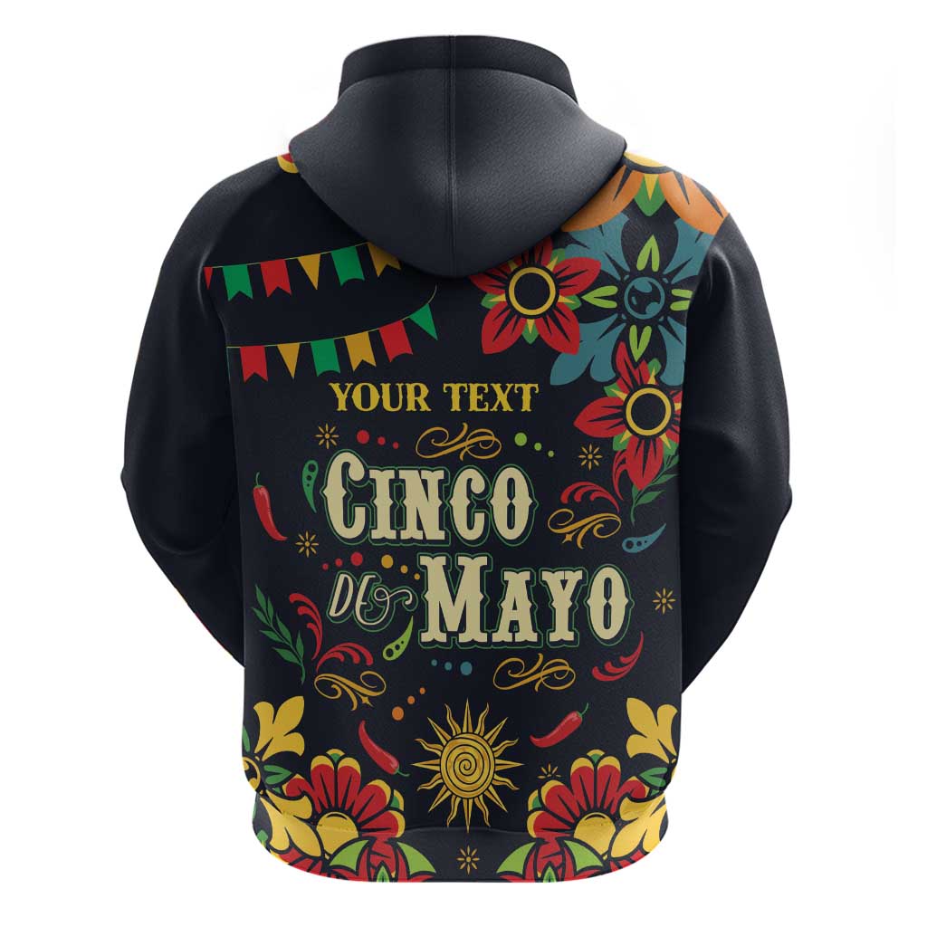 Personalized Cinco de Mayo Zip Hoodie Vibrant Flowers