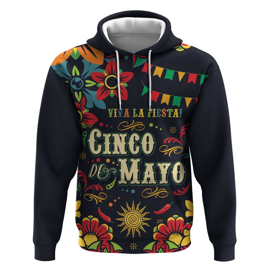 Personalized Cinco de Mayo Zip Hoodie Vibrant Flowers