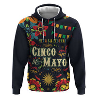 Personalized Cinco de Mayo Zip Hoodie Vibrant Flowers