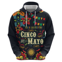 Personalized Cinco de Mayo Zip Hoodie Vibrant Flowers