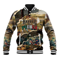 Mexican Battle of Puebla Baseball Jacket Vintage Art Style