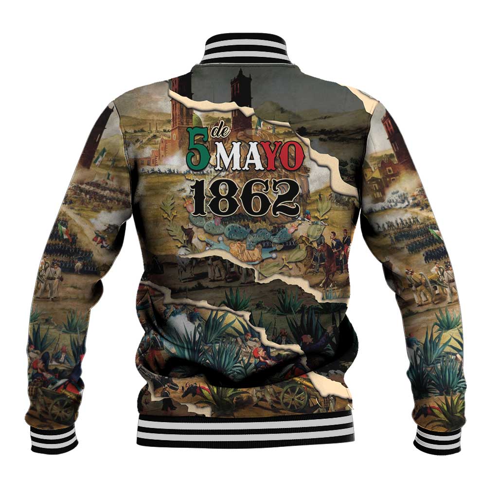 Mexican Battle of Puebla Baseball Jacket Vintage Art Style