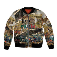 Mexican Battle of Puebla Bomber Jacket Vintage Art Style