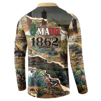 Mexican Battle of Puebla Button Sweatshirt Vintage Art Style