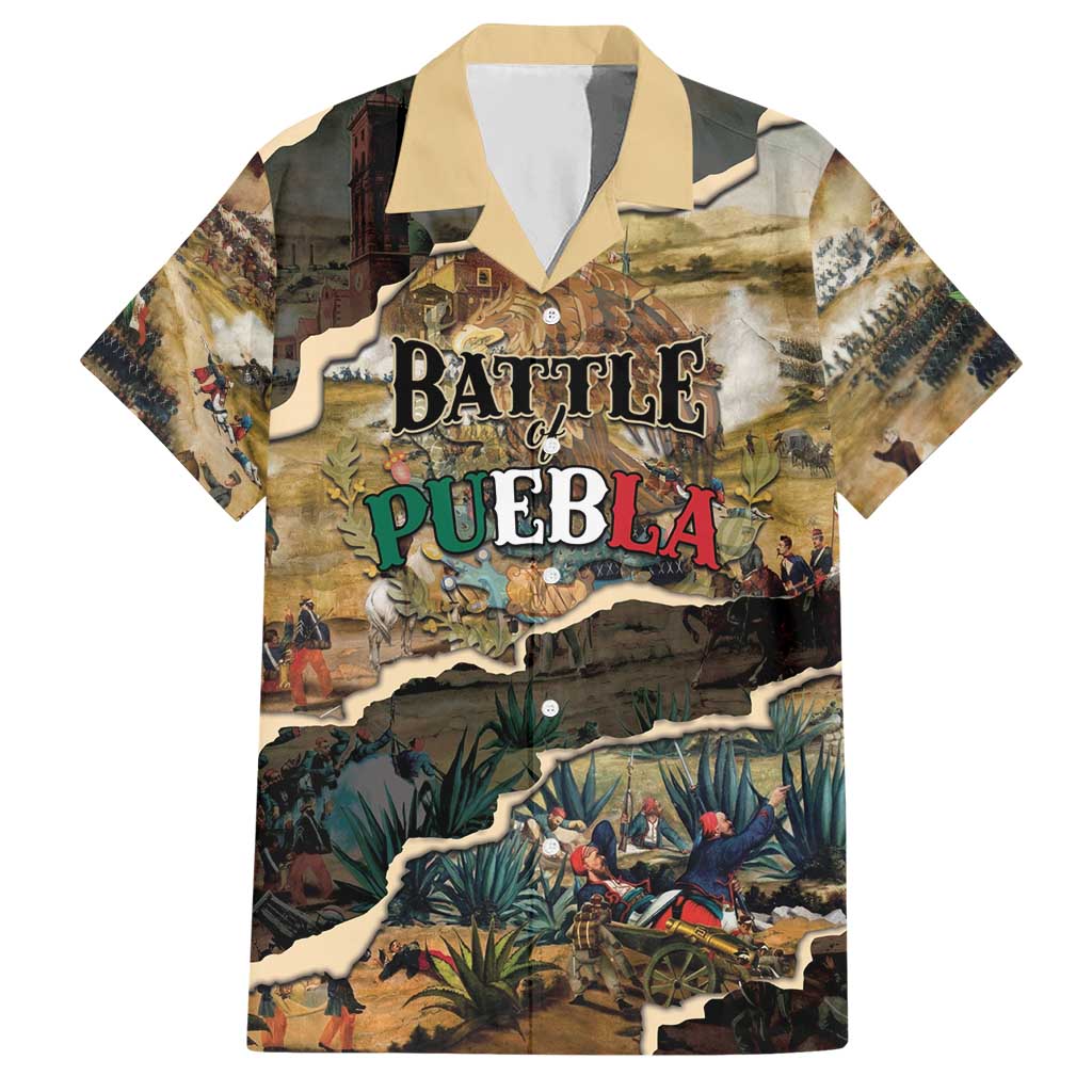 Mexican Battle of Puebla Hawaiian Shirt Vintage Art Style