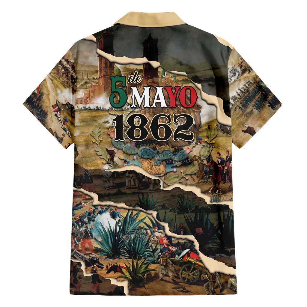 Mexican Battle of Puebla Hawaiian Shirt Vintage Art Style