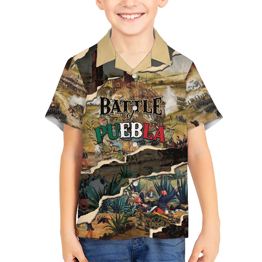 Mexican Battle of Puebla Hawaiian Shirt Vintage Art Style