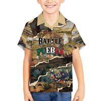 Mexican Battle of Puebla Hawaiian Shirt Vintage Art Style