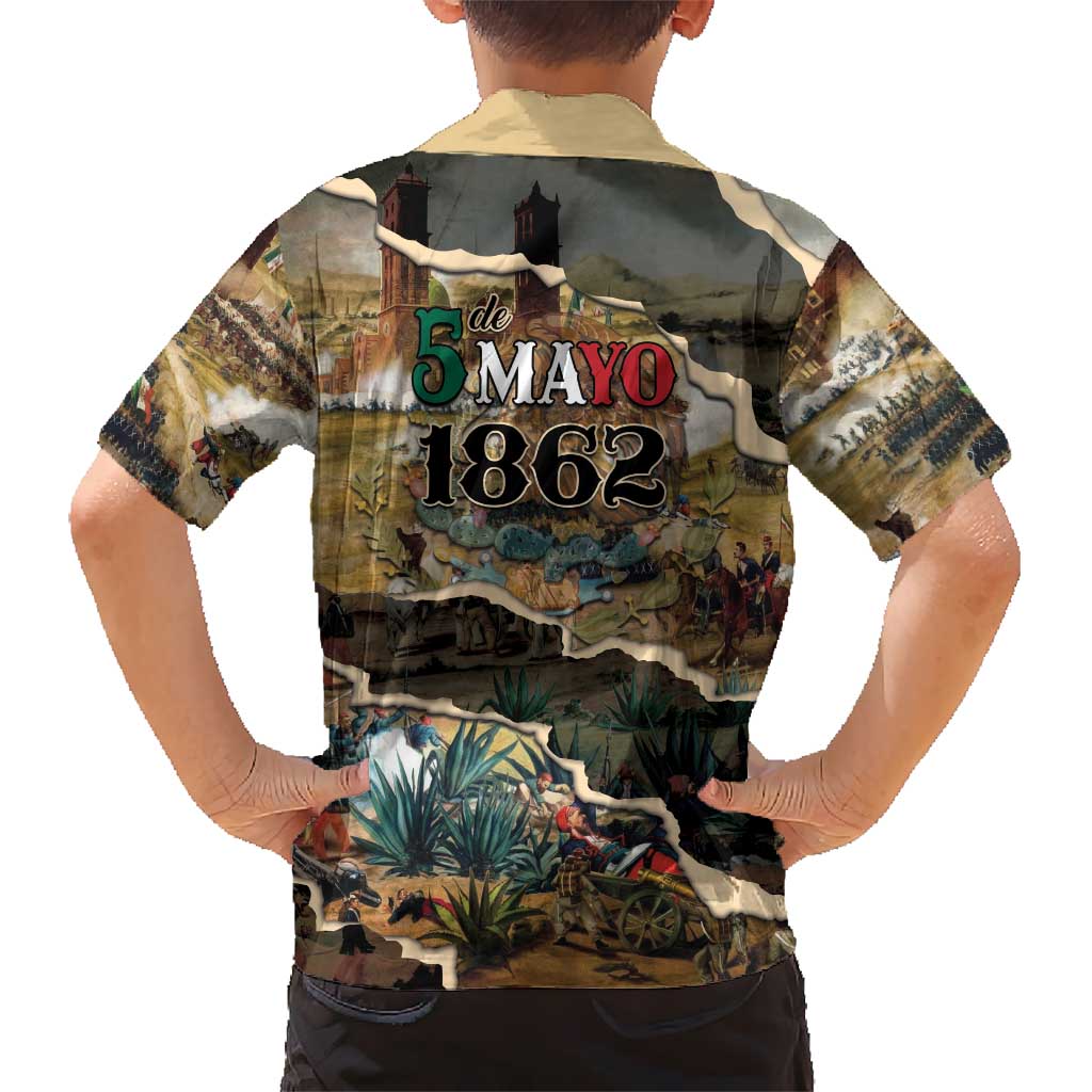 Mexican Battle of Puebla Hawaiian Shirt Vintage Art Style