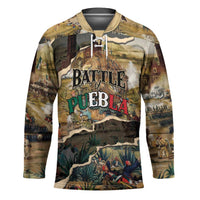 Mexican Battle of Puebla Hockey Jersey Vintage Art Style