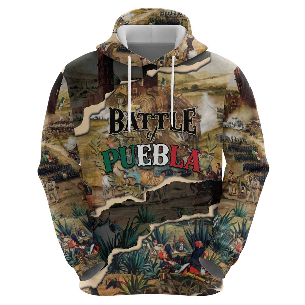 Mexican Battle of Puebla Hoodie Vintage Art Style