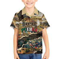 Mexican Battle of Puebla Kid Hawaiian Shirt Vintage Art Style