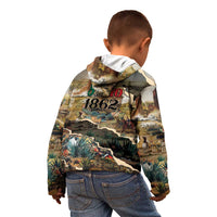 Mexican Battle of Puebla Kid Hoodie Vintage Art Style