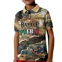 Mexican Battle of Puebla Kid Polo Shirt Vintage Art Style