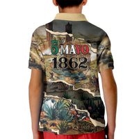 Mexican Battle of Puebla Kid Polo Shirt Vintage Art Style