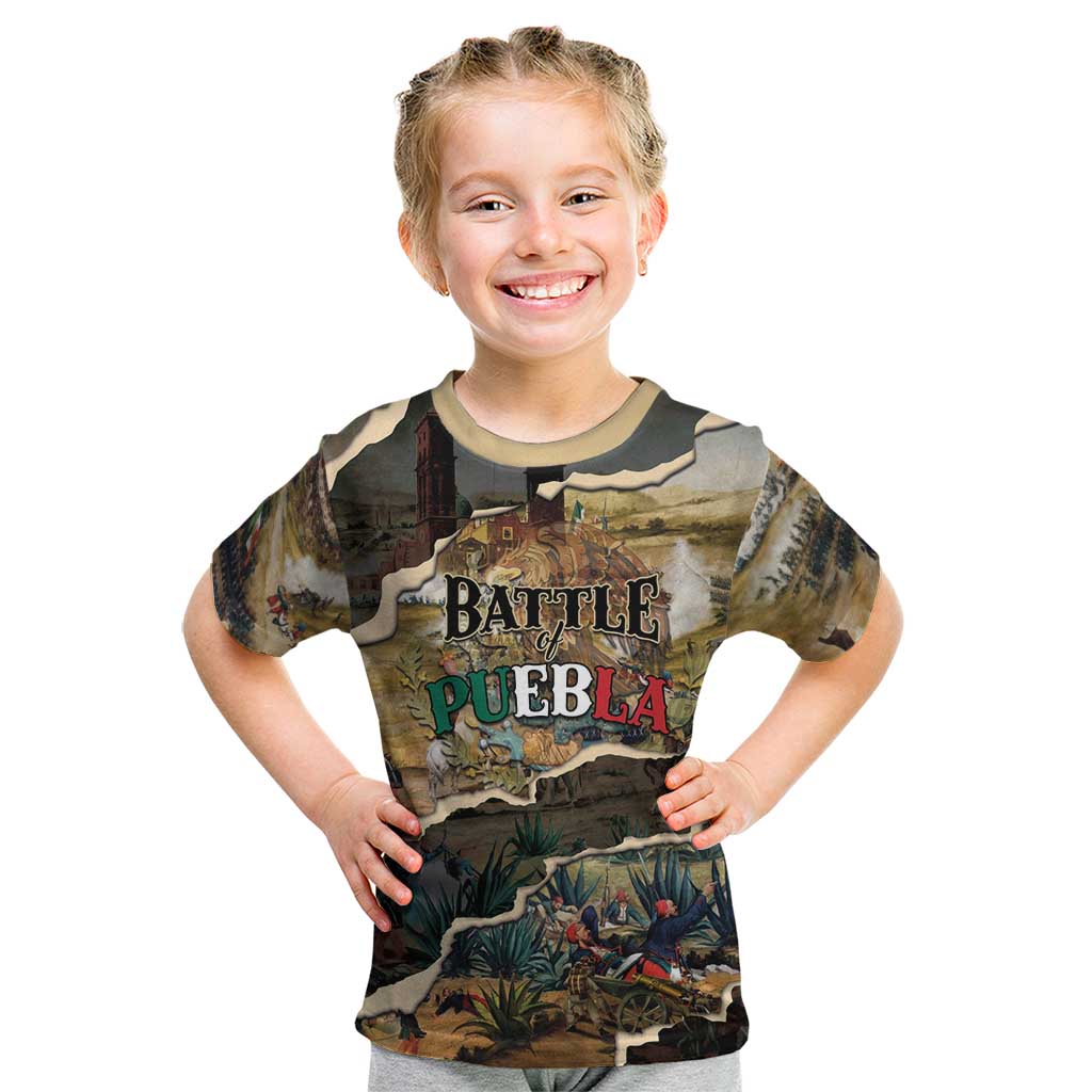 Mexican Battle of Puebla Kid T Shirt Vintage Art Style