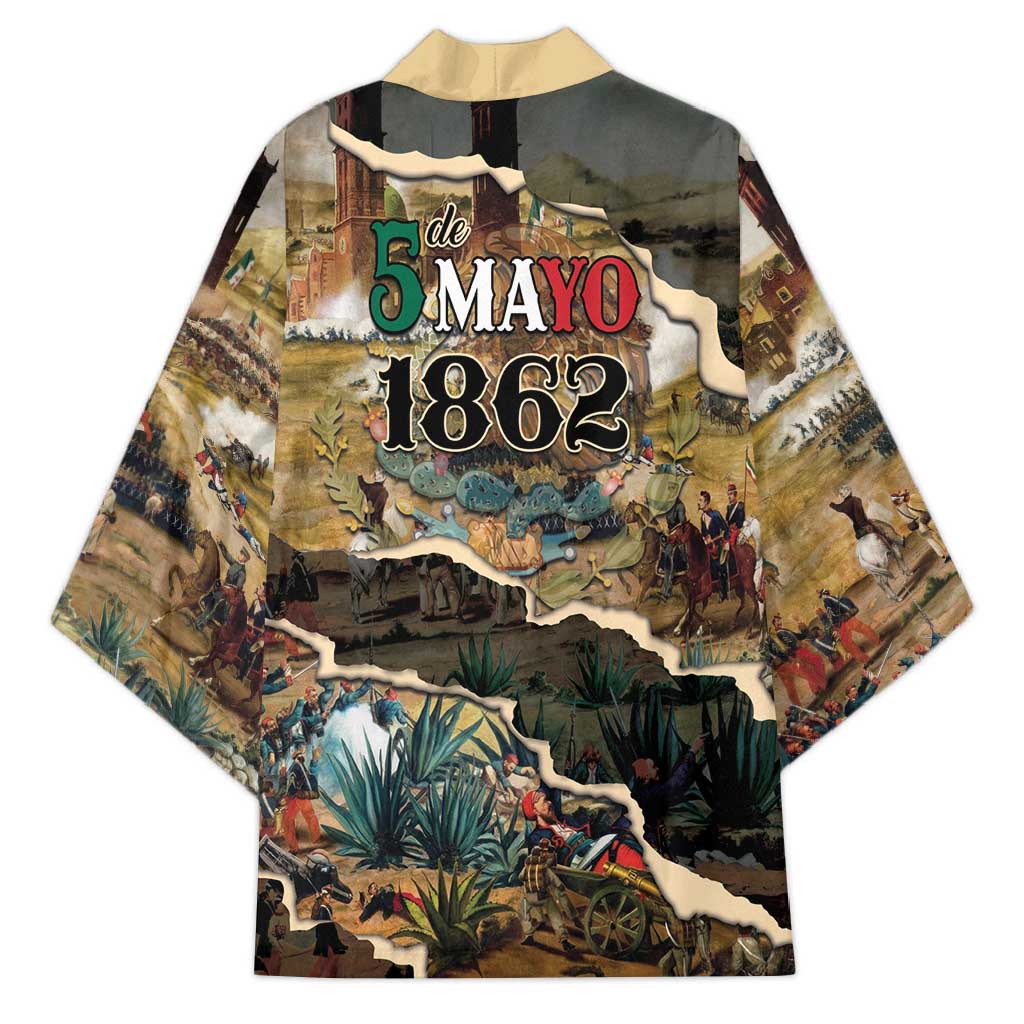 Mexican Battle of Puebla Kimono Vintage Art Style