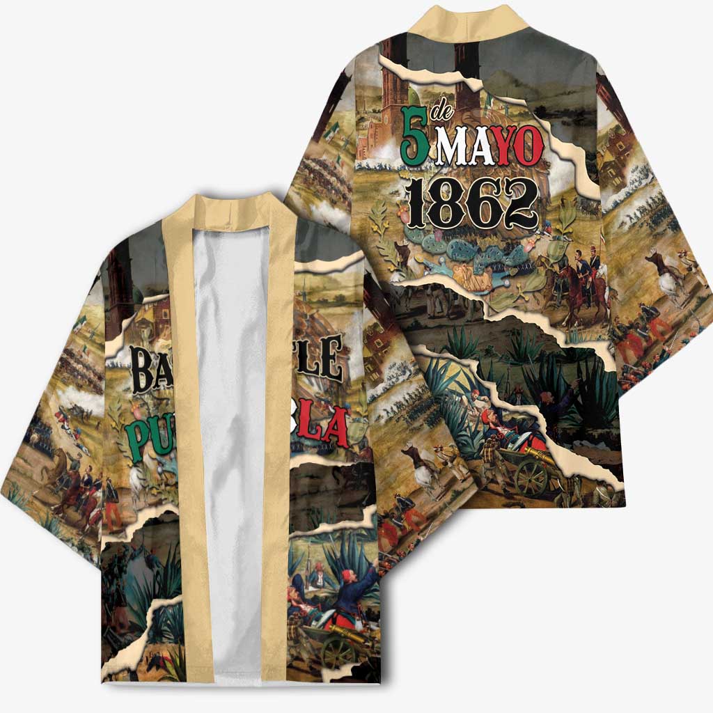 Mexican Battle of Puebla Kimono Vintage Art Style