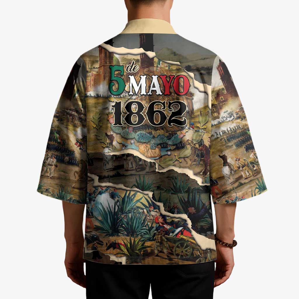 Mexican Battle of Puebla Kimono Vintage Art Style