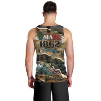 Mexican Battle of Puebla Men Tank Top Vintage Art Style