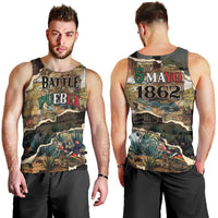 Mexican Battle of Puebla Men Tank Top Vintage Art Style