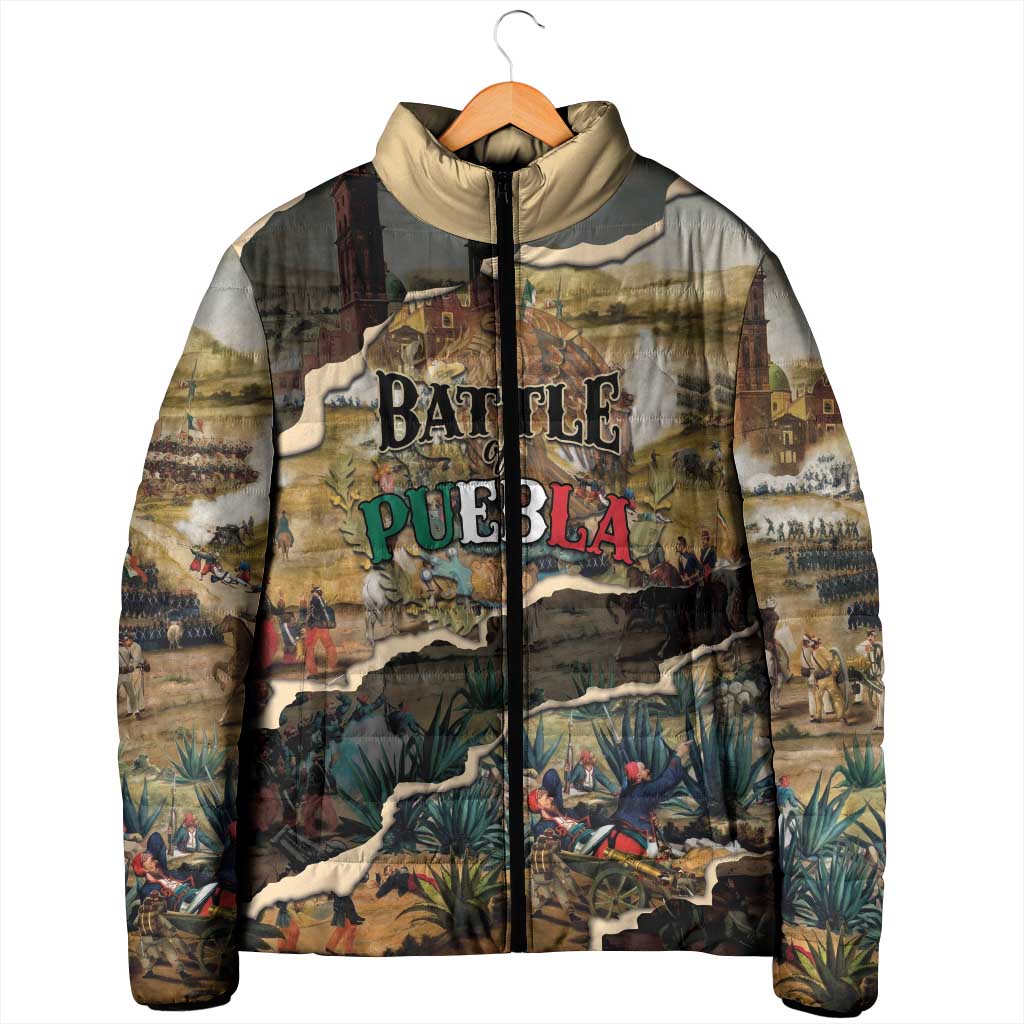 Mexican Battle of Puebla Padded Jacket Vintage Art Style