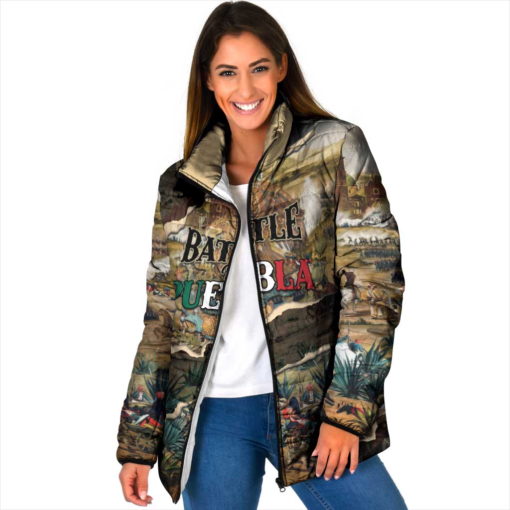 Mexican Battle of Puebla Padded Jacket Vintage Art Style