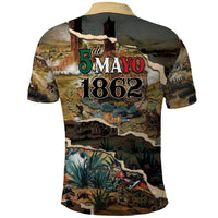 Mexican Battle of Puebla Polo Shirt Vintage Art Style