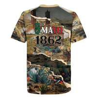 Mexican Battle of Puebla Rugby Jersey Vintage Art Style