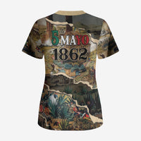 Mexican Battle of Puebla Scrub Top Vintage Art Style