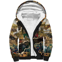 Mexican Battle of Puebla Sherpa Hoodie Vintage Art Style