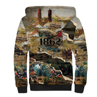 Mexican Battle of Puebla Sherpa Hoodie Vintage Art Style