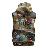 Mexican Battle of Puebla Sleeveless Zip Hoodie Vintage Art Style