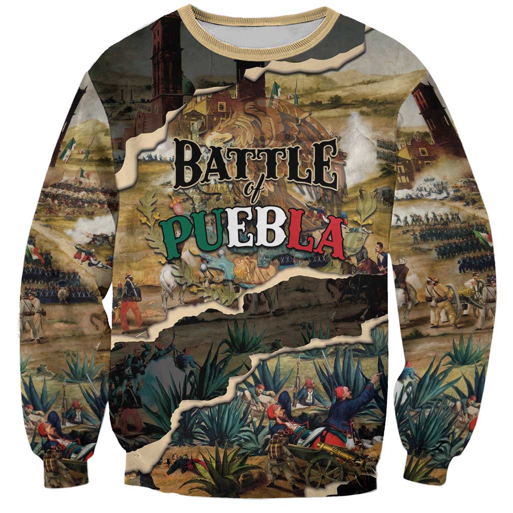 Mexican Battle of Puebla Sweatshirt Vintage Art Style