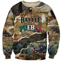 Mexican Battle of Puebla Sweatshirt Vintage Art Style