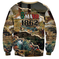 Mexican Battle of Puebla Sweatshirt Vintage Art Style