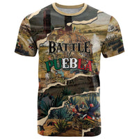 Mexican Battle of Puebla T Shirt Vintage Art Style