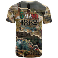 Mexican Battle of Puebla T Shirt Vintage Art Style