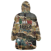 Mexican Battle of Puebla Wearable Blanket Hoodie Vintage Art Style