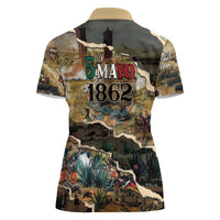 Mexican Battle of Puebla Women Polo Shirt Vintage Art Style