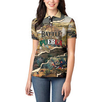 Mexican Battle of Puebla Women Polo Shirt Vintage Art Style