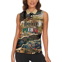 Mexican Battle of Puebla Women Sleeveless Polo Shirt Vintage Art Style
