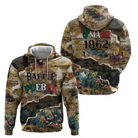 Mexican Battle of Puebla Zip Hoodie Vintage Art Style